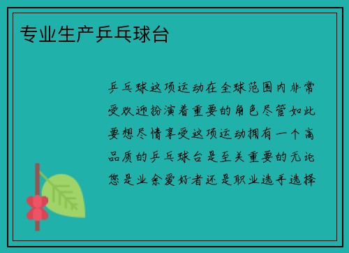 专业生产乒乓球台