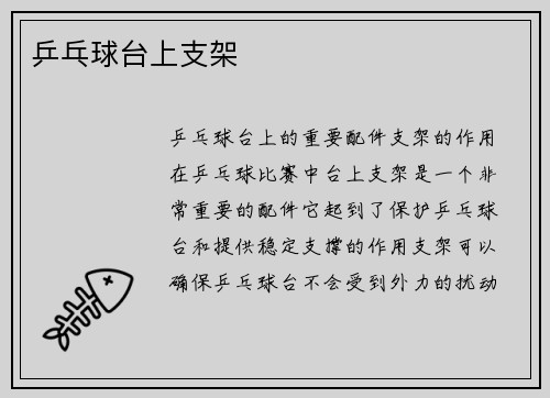 乒乓球台上支架