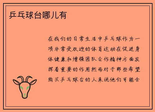 乒乓球台哪儿有