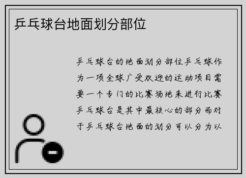 乒乓球台地面划分部位