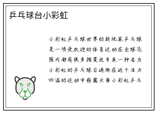 乒乓球台小彩虹