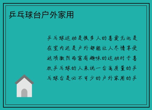 乒乓球台户外家用